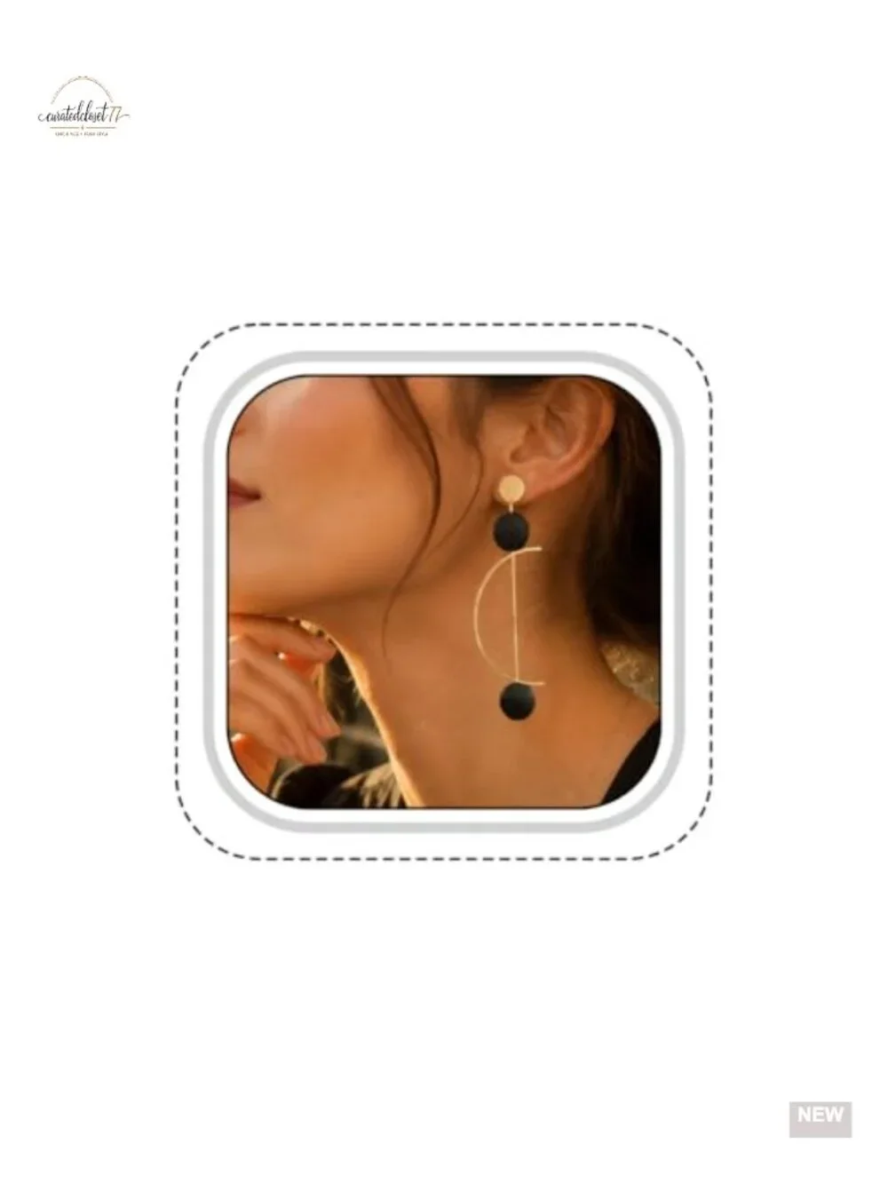 Large Half-Circle Rotatable Dangle Earrings Metal Alloy Drop Earrings Party